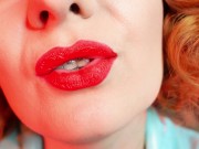 ASMR video - lipstick process - MILF with braces