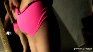 Femboy Pink Underwear Spandex Bubble Butt