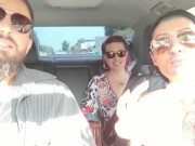 Threesome in the car 13/16