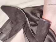 Feet teasing in tall boots then showing my thong and pussy!  10/16