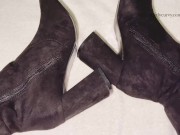 Feet teasing in tall boots then showing my thong and pussy!  3/16