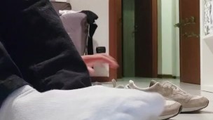 I show my shoes and my smelly feet