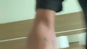 Jacking off in hotel room while working
