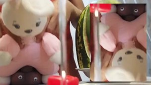 3 happy in red with watermelon and bunny4eyes