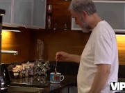 VIP4K. Chick has playful mood to be drilled by boyfriend's old stepdad 1/16