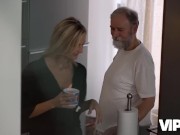 VIP4K. Chick has playful mood to be drilled by boyfriend's old stepdad 2/16