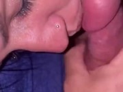 Close up POV I let him use my mouth as a pocket pussy 😈💦👄 Cums on my mouth! 15/16