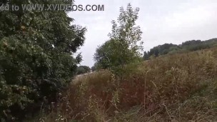 Walking naked in the park and masturbating