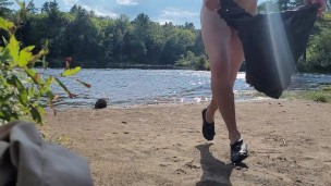 Very Shy Skinny dipping at the beach