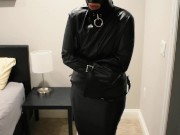 Bound in Leather Straightjacket and Hobble Dress - Screenshot 7 of 16 - Latex