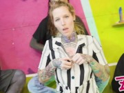 Tattoo maid gets ANAL fucked by 3 guys, big dicks, Ass to mouth, rough fuck 4/16