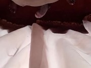 Massaging cock after masturbation cum 14/16