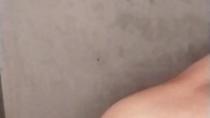 I pull up my dress and bounce my buttocks