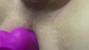 Fag anal dildo stretching 