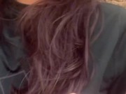 Two lesbians touch each other to orgasm on the corner of a town trying to avoid being seen by anyone