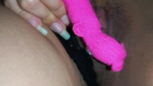 Stepdaughter plays with her friend pinky finger