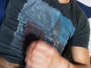 Playing with my hairy cock
