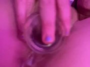 Teen slut fucking herself with dildo pussy dripping cum 11/16
