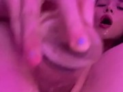 Teen slut fucking herself with dildo pussy dripping cum 2/16