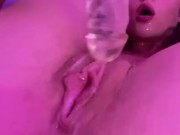 Teen slut fucking herself with dildo pussy dripping cum 7/16