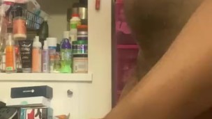Stroking my dick then playing with my virgin ass