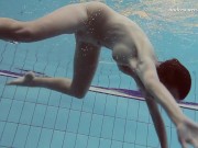 Czech teen Sima in the public swimming pool nude 7/16