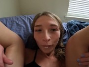 Cute 19 year old slut eats creampie her boyfriend gave her 7/16