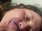 Girlfriend expertly sucks my uncut dick to wake me up until very thick cum shot 4/16