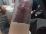 I pump my uncut cock with a penis pump 1/16