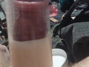 I pump my uncut cock with a penis pump 10/16