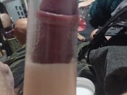 I pump my uncut cock with a penis pump 12/16