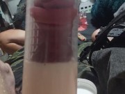 I pump my uncut cock with a penis pump 14/16