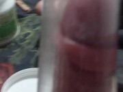 I pump my uncut cock with a penis pump 5/16