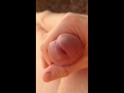 Real amateur jerk off tease in garden
