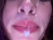 19 year old slut spitting and playing with creamy pussy 2/16