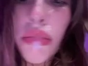 19 year old slut spitting and playing with creamy pussy 6/16