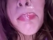 19 year old slut spitting and playing with creamy pussy 7/16