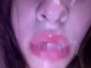 19 year old slut spitting and playing with creamy pussy 8/16