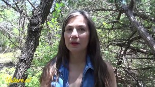 Running Around Naked In The Forest & Playing With Her Hairy Pussy