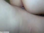 First time double penetration with dick in pussy and anal plug in the ass POV 7/16