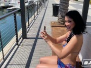 BJRAW Naturally busty babe Queenie Sateen gets picked up and throat fucked 1/16