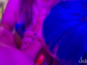 Two Kittens Share Cock & Candy - Halloween Party Threesome 1/16