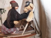 Pretty Girl Loves Her Bear  & Squirts on It ❤️ Part II 2/16