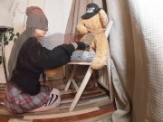 Pretty Girl Loves Her Bear  & Squirts on It ❤️ Part II 3/16