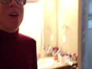 Nerdy Girl Inserts A Tampon 13/16