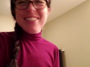 Nerdy Girl Inserts A Tampon 15/16