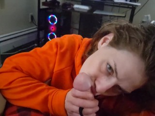 “Spew Baby, Spew!” – Heather Kane Talks Dirty as she Devours Cum in 20 Seconds