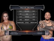 Naked Sex Fight With Bella Rossi Wrestling Eddie Jaye And Loving His Big Black Cock 1/16