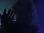 latex Halloween MILF seduce with ASMR rubber gloves sounds SFW fetish video