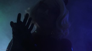 latex Halloween MILF seduce with ASMR rubber gloves sounds SFW fetish video